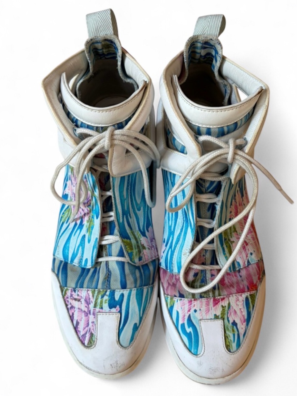 Y-3 Yohji Yamamoto Adidas Shizuka High Top Sneakers Pink Blue White Shoes UK 5.5 - Picture 2 of 16